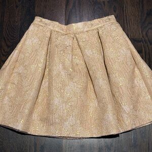 Prada Beige and Gold A-Line Skirt